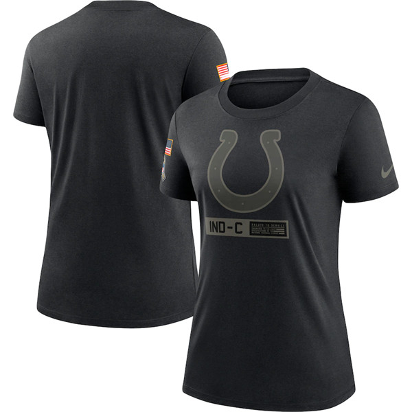 Women's Indianapolis Colts 2020 Black Salute To Service Performance NFL T-Shirt (Run Small) - Click Image to Close